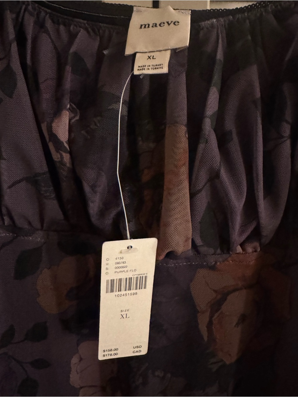 MAEVE Sheer Floral Midi Dress in Dusty Plum - Picture 3 of 4